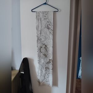 TILO Cashmere Blend Taupe + White Scarf